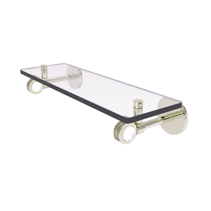 Allied Brass Clearview Collection 16 Inch Glass Shelf with Dotted Accents CV-1D-16-PNI