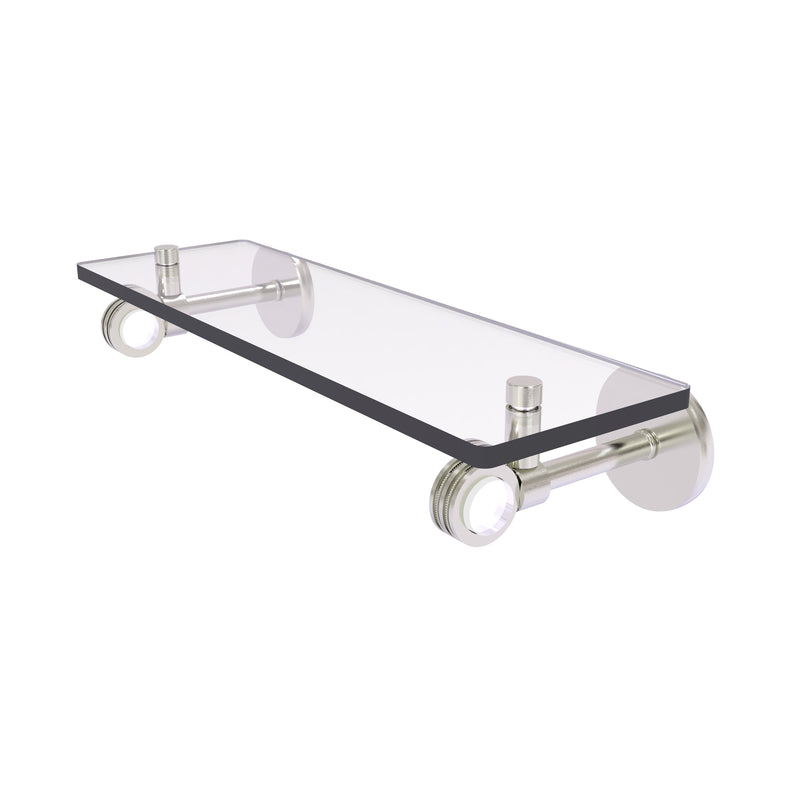 Allied Brass Clearview Collection 16 Inch Glass Shelf with Dotted Accents CV-1D-16-SN