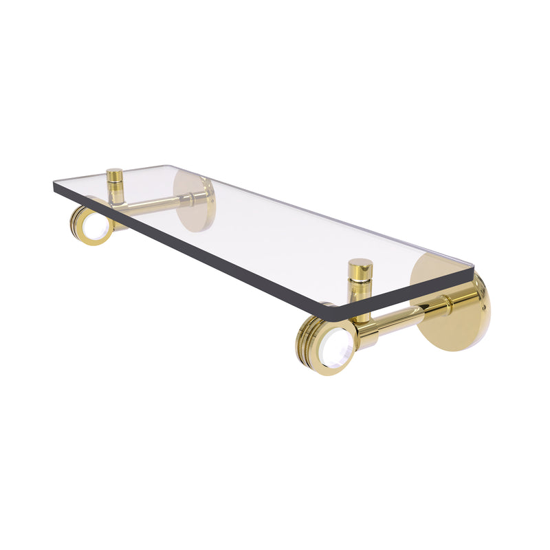 Allied Brass Clearview Collection 16 Inch Glass Shelf with Dotted Accents CV-1D-16-UNL