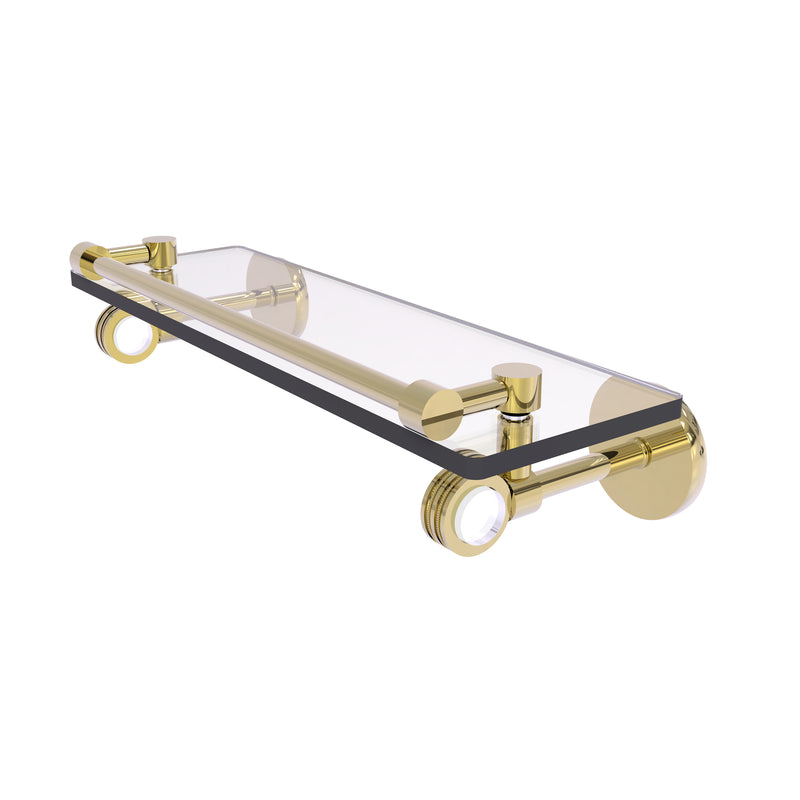Allied Brass Clearview Collection 16 Inch Gallery Rail Glass Shelf with Dotted Accents CV-1D-16-GAL-UNL
