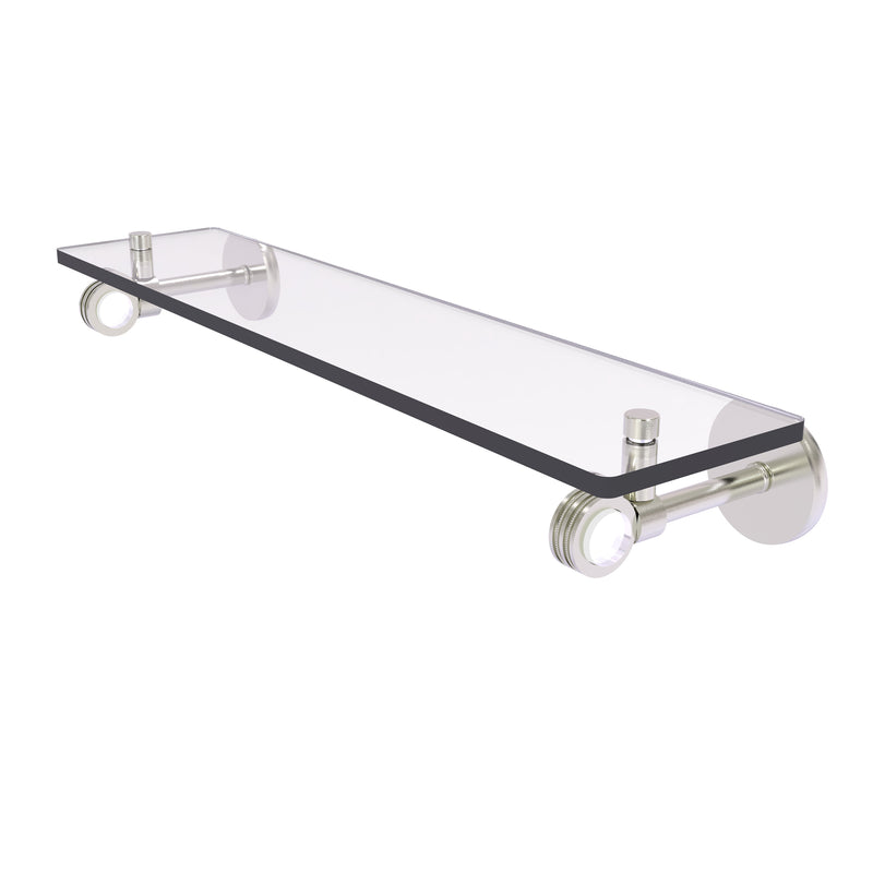 Allied Brass Clearview Collection 22 Inch Glass Shelf with Dotted Accents CV-1D-22-SN