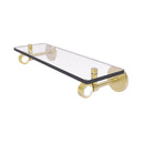 Allied Brass Clearview Collection 16 Inch Glass Shelf with Groovy Accents CV-1G-16-SBR