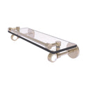 Allied Brass Clearview Collection 16 Inch Gallery Rail Glass Shelf with Groovy Accents CV-1G-16-GAL-PEW