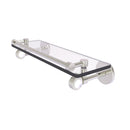 Allied Brass Clearview Collection 16 Inch Gallery Rail Glass Shelf with Groovy Accents CV-1G-16-GAL-SN