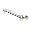 Allied Brass Clearview Collection 22 Inch Gallery Rail Glass Shelf with Groovy Accents CV-1G-22-GAL-PNI