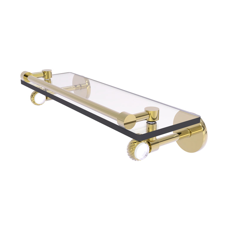 Allied Brass Clearview Collection 16 Inch Gallery Rail Glass Shelf with Twisted Accents CV-1T-16-GAL-UNL