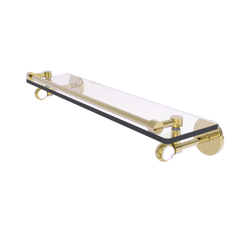 Allied Brass Clearview Collection 22 Inch Gallery Rail Glass Shelf with Twisted Accents CV-1T-22-GAL-UNL