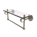Allied Brass Clearview Collection 16 Inch Glass Shelf with Towel Bar CV-1TB-16-ABR