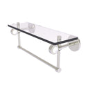 Allied Brass Clearview Collection 16 Inch Glass Shelf with Towel Bar CV-1TB-16-SN