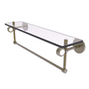 Allied Brass Clearview Collection 22 Inch Glass Shelf with Towel Bar CV-1TB-22-ABR