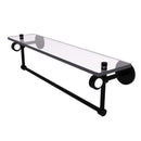 Allied Brass Clearview Collection 22 Inch Glass Shelf with Towel Bar CV-1TB-22-BKM