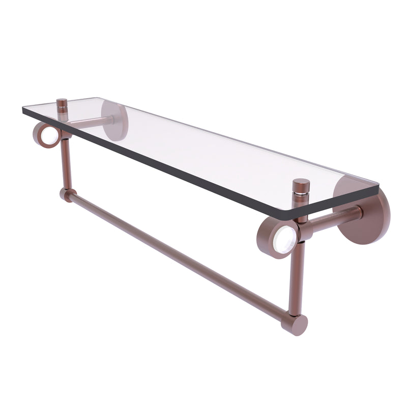 Allied Brass Clearview Collection 22 Inch Glass Shelf with Towel Bar CV-1TB-22-CA