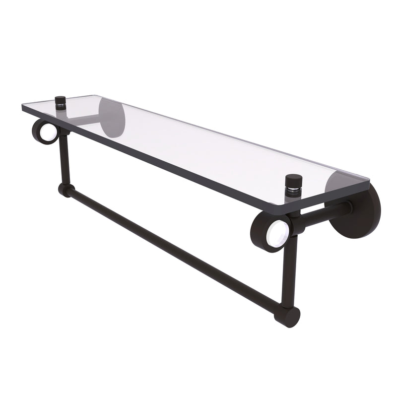 Allied Brass Clearview Collection 22 Inch Glass Shelf with Towel Bar CV-1TB-22-ORB
