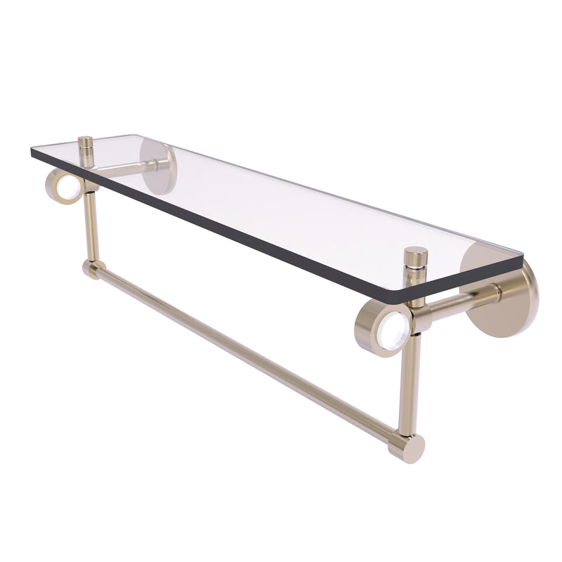 Allied Brass Clearview Collection 22 Inch Glass Shelf with Towel Bar CV-1TB-22-PEW