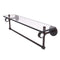 Allied Brass Clearview Collection 22 Inch Glass Shelf with Towel Bar CV-1TB-22-VB