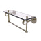 Allied Brass Clearview Collection 16 Inch Glass Shelf with Towel Bar and Dotted Accents CV-1TBD-16-ABR