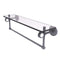 Allied Brass Clearview Collection 22 Inch Glass Shelf with Towel Bar and Dotted Accents CV-1TBD-22-GYM