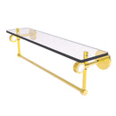 Allied Brass Clearview Collection 22 Inch Glass Shelf with Towel Bar and Dotted Accents CV-1TBD-22-PB