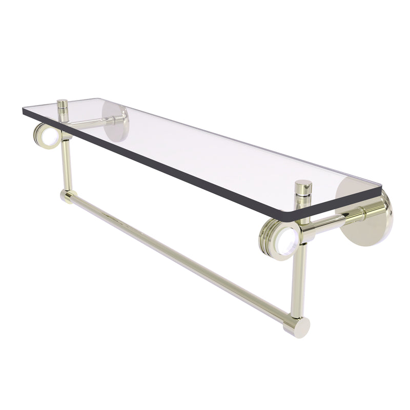 Allied Brass Clearview Collection 22 Inch Glass Shelf with Towel Bar and Dotted Accents CV-1TBD-22-PNI