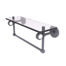 Allied Brass Clearview Collection 16 Inch Glass Shelf with Towel Bar and Groovy Accents CV-1TBG-16-GYM