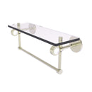 Allied Brass Clearview Collection 16 Inch Glass Shelf with Towel Bar and Groovy Accents CV-1TBG-16-PNI