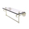 Allied Brass Clearview Collection 16 Inch Glass Shelf with Towel Bar and Groovy Accents CV-1TBG-16-PNI