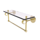 Allied Brass Clearview Collection 16 Inch Glass Shelf with Towel Bar and Groovy Accents CV-1TBG-16-UNL