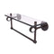 Allied Brass Clearview Collection 16 Inch Glass Shelf with Towel Bar and Groovy Accents CV-1TBG-16-VB