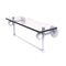 Allied Brass Clearview Collection 16 Inch Glass Shelf with Towel Bar and Groovy Accents CV-1TBG-16-WHM