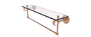 Allied Brass Clearview Collection 22 Inch Glass Shelf with Towel Bar and Groovy Accents CV-1TBG-22-BBR