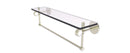 Allied Brass Clearview Collection 22 Inch Glass Shelf with Towel Bar and Groovy Accents CV-1TBG-22-PNI
