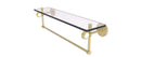 Allied Brass Clearview Collection 22 Inch Glass Shelf with Towel Bar and Groovy Accents CV-1TBG-22-SBR