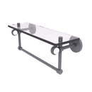 Allied Brass Clearview Collection 16 Inch Glass Shelf with Towel Bar and Twisted Accents CV-1TBT-16-GYM