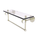 Allied Brass Clearview Collection 16 Inch Glass Shelf with Towel Bar and Twisted Accents CV-1TBT-16-PNI