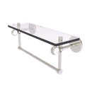 Allied Brass Clearview Collection 16 Inch Glass Shelf with Towel Bar and Twisted Accents CV-1TBT-16-SN