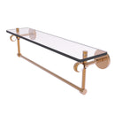 Allied Brass Clearview Collection 22 Inch Glass Shelf with Towel Bar and Twisted Accents CV-1TBT-22-BBR