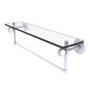 Allied Brass Clearview Collection 22 Inch Glass Shelf with Towel Bar and Twisted Accents CV-1TBT-22-WHM