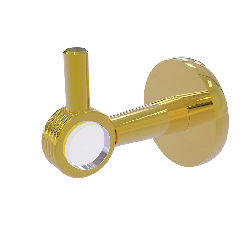 Allied Brass Clearview Collection Robe Hook with Groovy Accents CV-20G-PB
