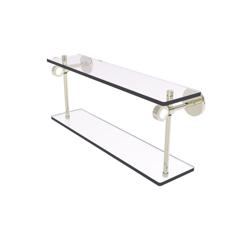 Allied Brass Clearview Collection 16 Inch Two Tiered Glass Shelf CV-2-16-PNI