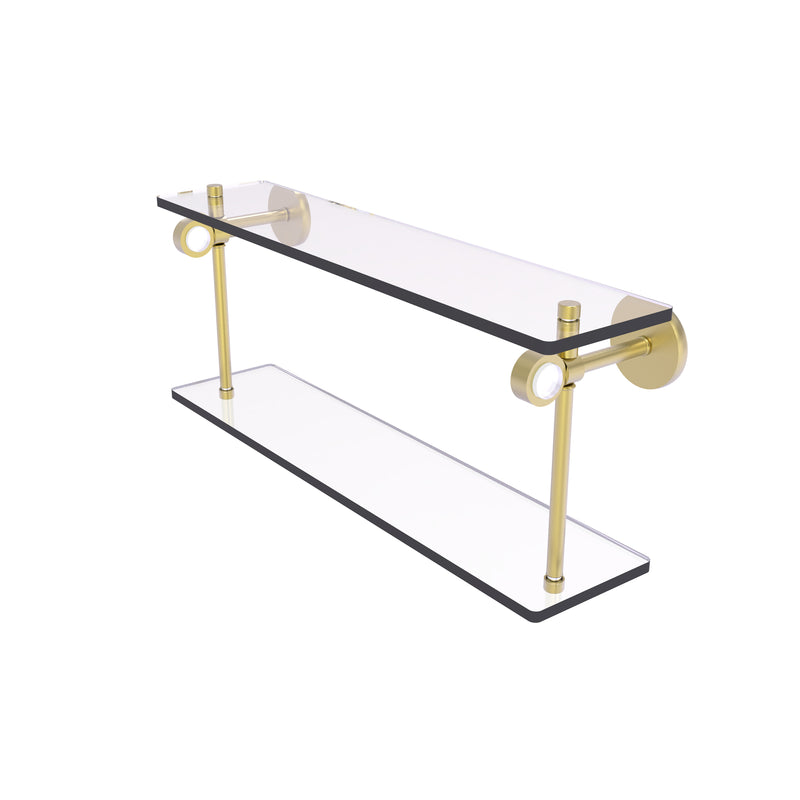 Allied Brass Clearview Collection 16 Inch Two Tiered Glass Shelf CV-2-16-SBR