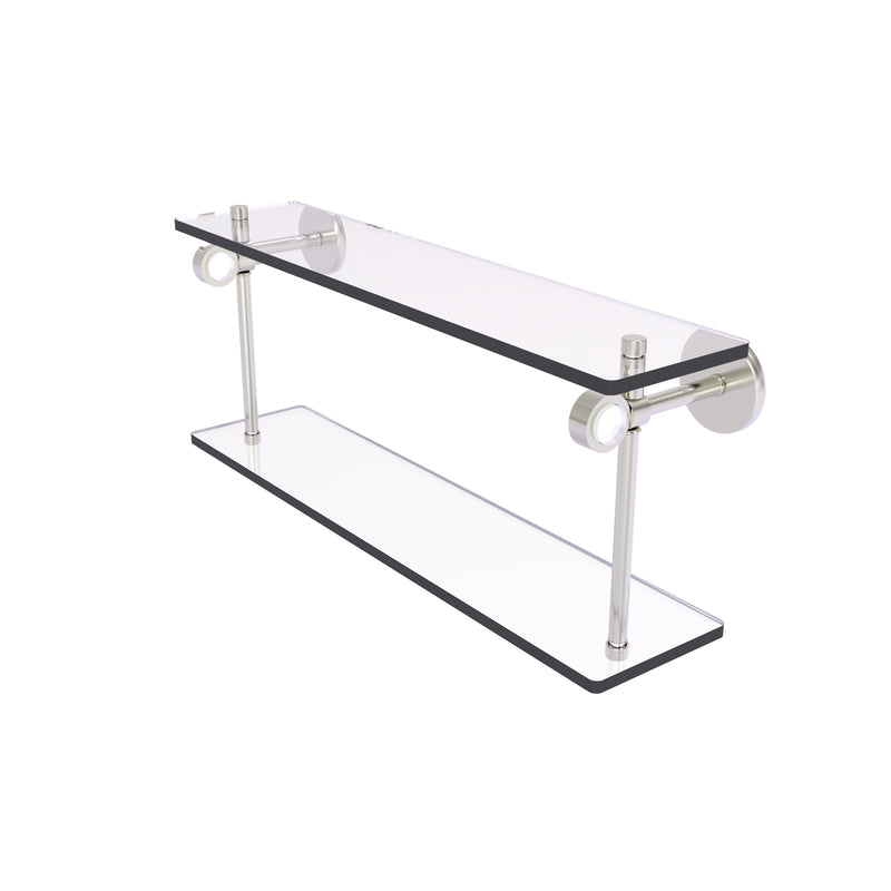 Allied Brass Clearview Collection 16 Inch Two Tiered Glass Shelf CV-2-16-SN
