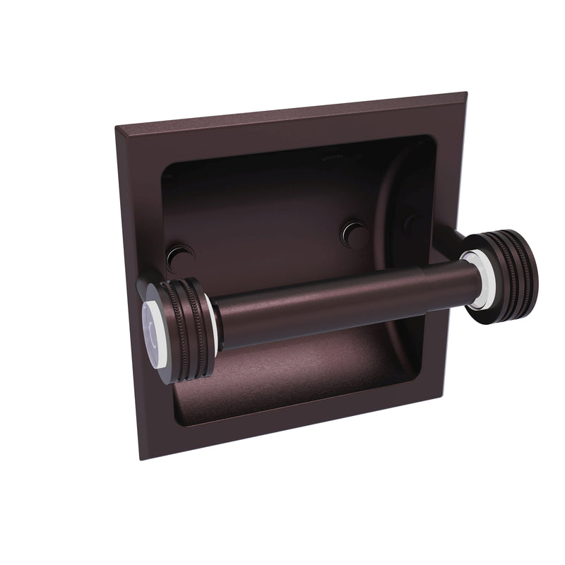 Allied Brass Clearview Collection Recessed Toilet Paper Holder with Dotted Accents CV-24CD-ABZ