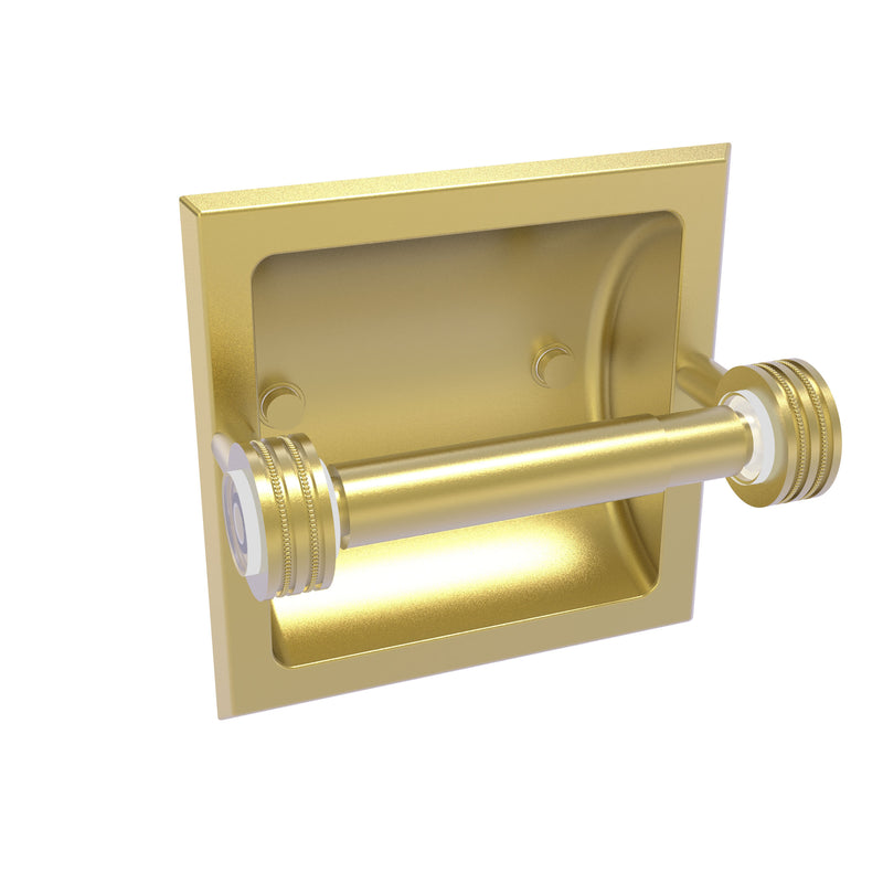 Allied Brass Clearview Collection Recessed Toilet Paper Holder with Dotted Accents CV-24CD-SBR