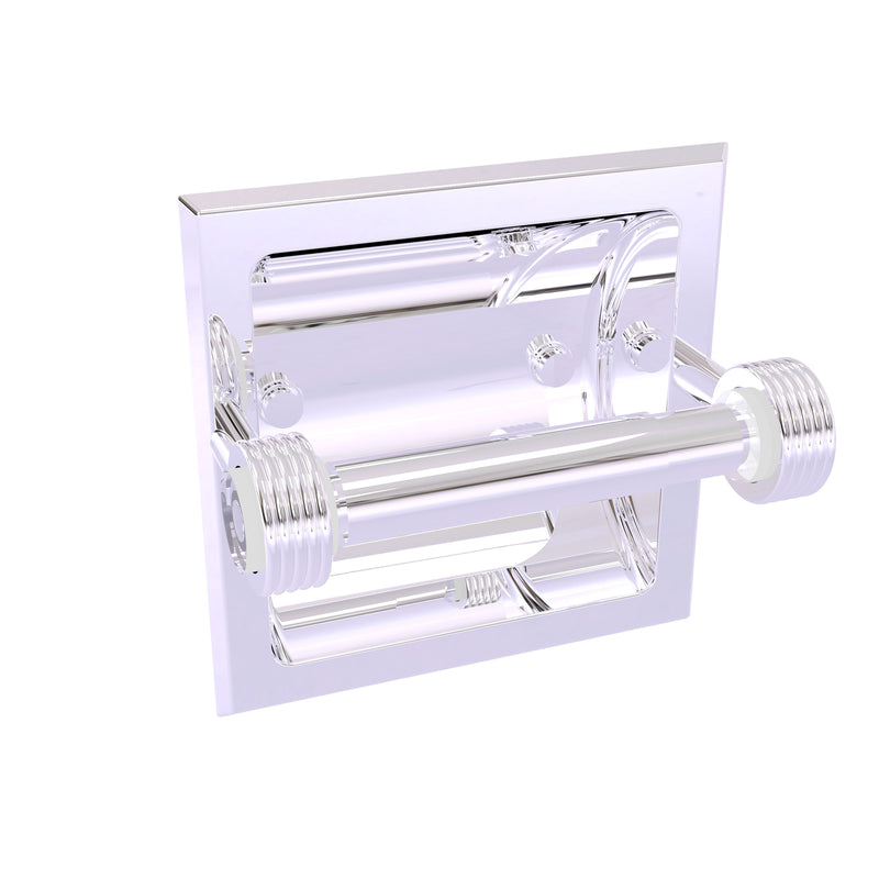 Allied Brass Clearview Collection Recessed Toilet Paper Holder with Groovy Accents CV-24CG-PC