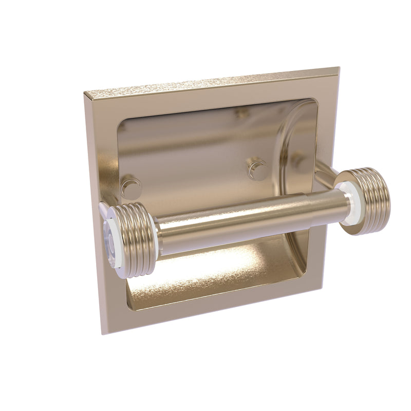 Allied Brass Clearview Collection Recessed Toilet Paper Holder with Groovy Accents CV-24CG-PEW