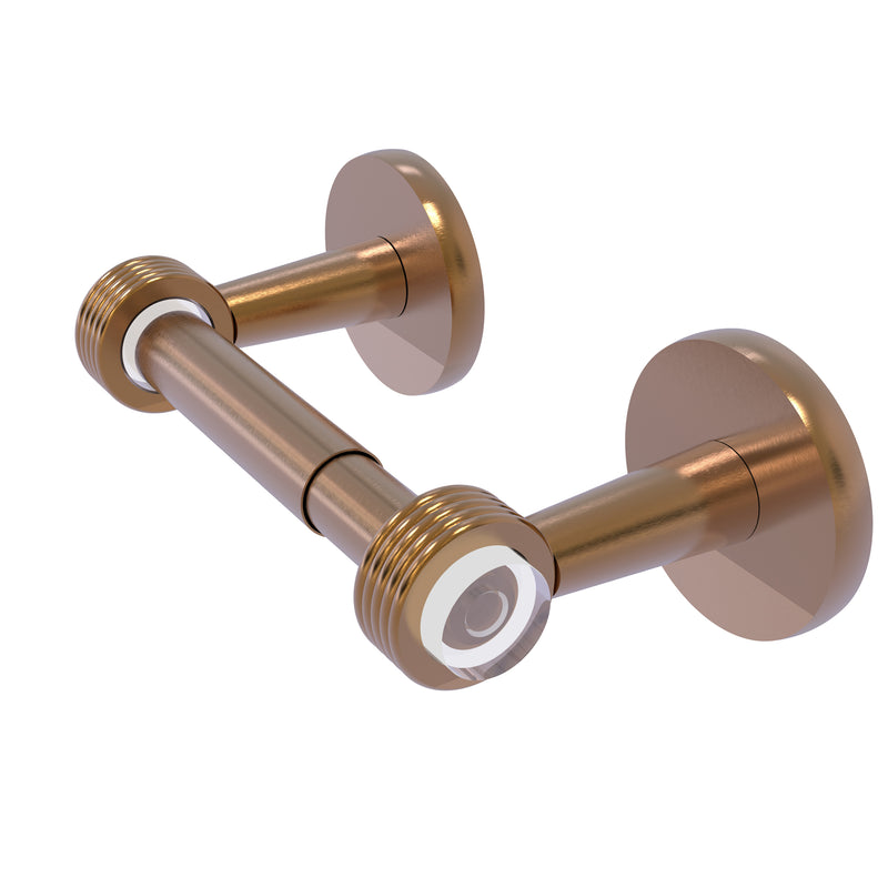 Allied Brass Clearview Collection Two Post Toilet Tissue Holder with Groovy Accents CV-24G-BBR