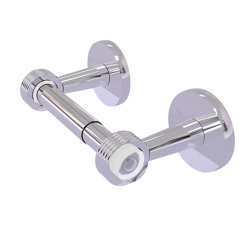 Allied Brass Clearview Collection Two Post Toilet Tissue Holder with Groovy Accents CV-24G-PC