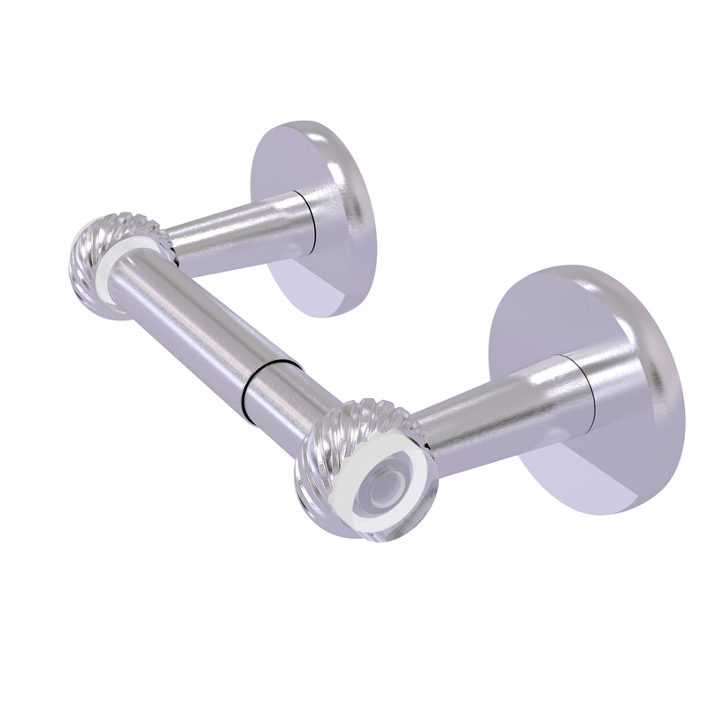 Allied Brass Clearview Collection Two Post Toilet Tissue Holder with Twisted Accents CV-24T-SCH