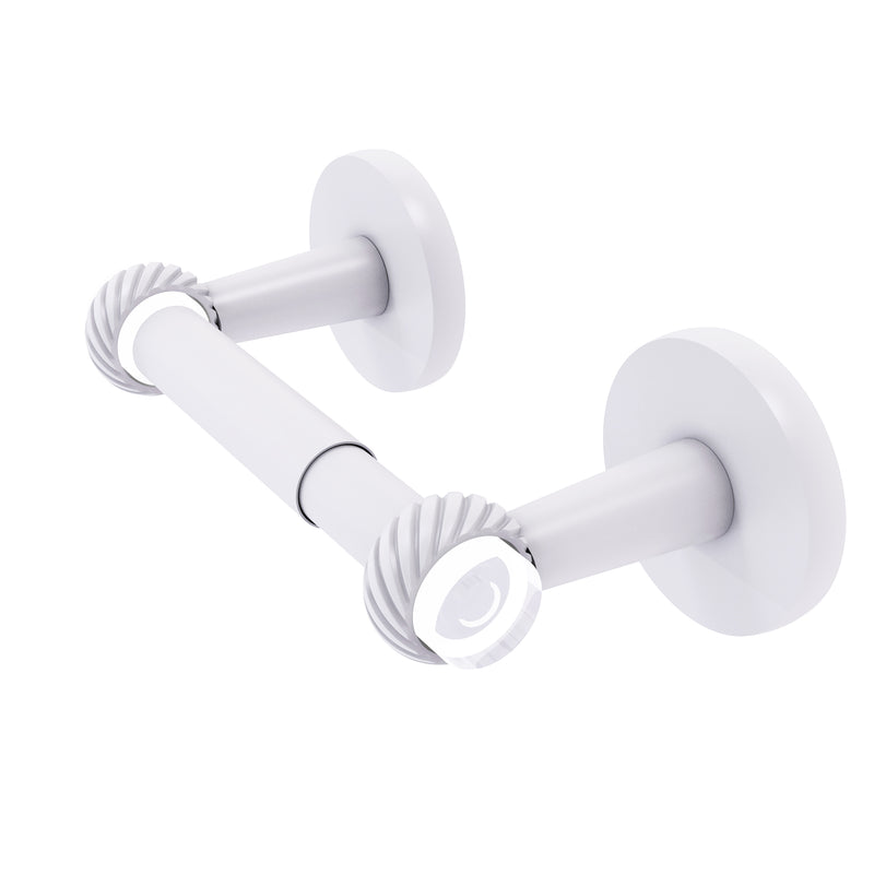 Allied Brass Clearview Collection Two Post Toilet Tissue Holder with Twisted Accents CV-24T-WHM