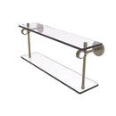 Allied Brass Clearview Collection 22 Inch Two Tiered Glass Shelf with Dotted Accents CV-2D-22-ABR